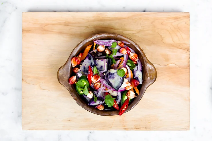 delicious salad with fresh vegetables